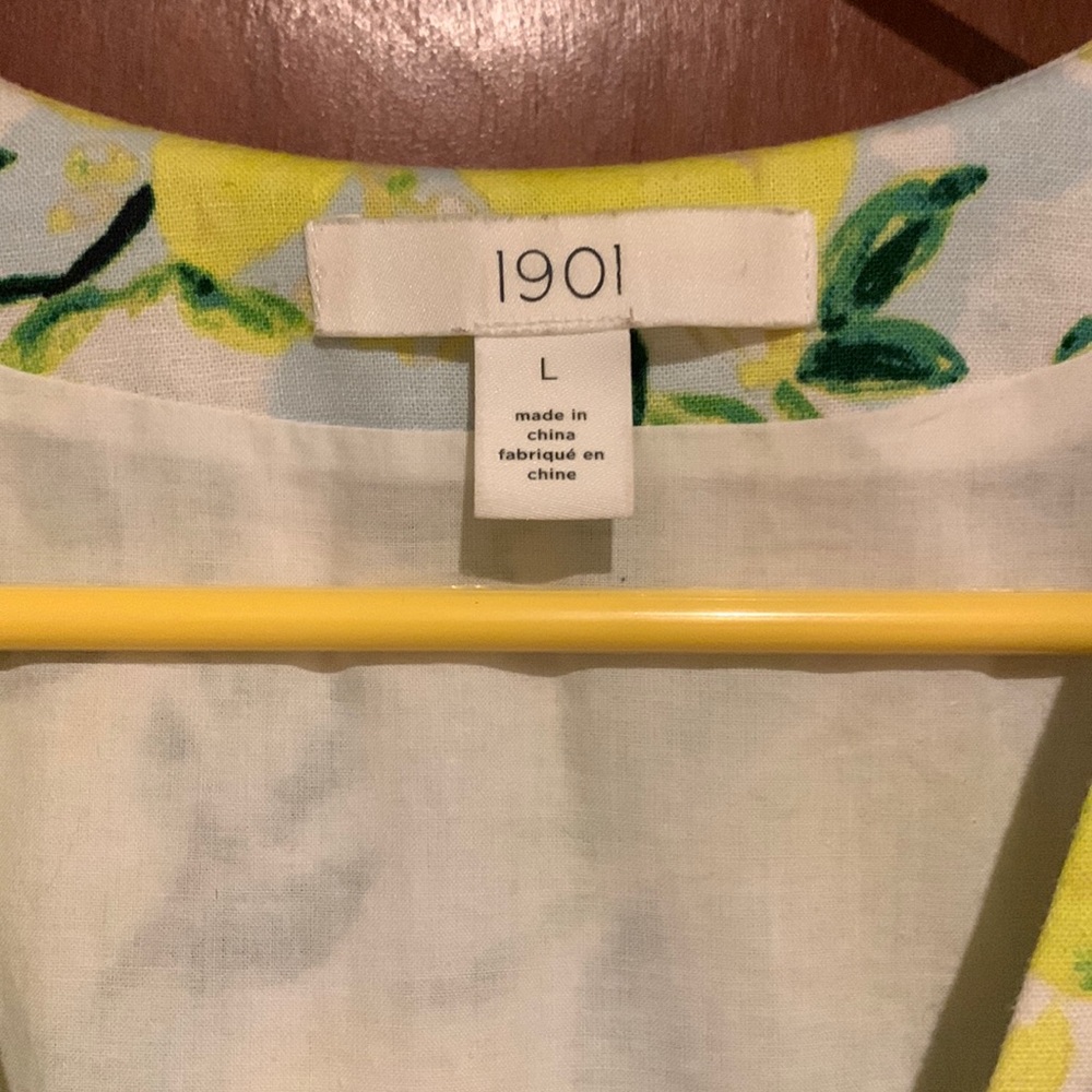 1901 Tie Front Lemon Print Mini Dress - Picture 12 of 14